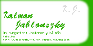kalman jablonszky business card