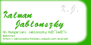 kalman jablonszky business card